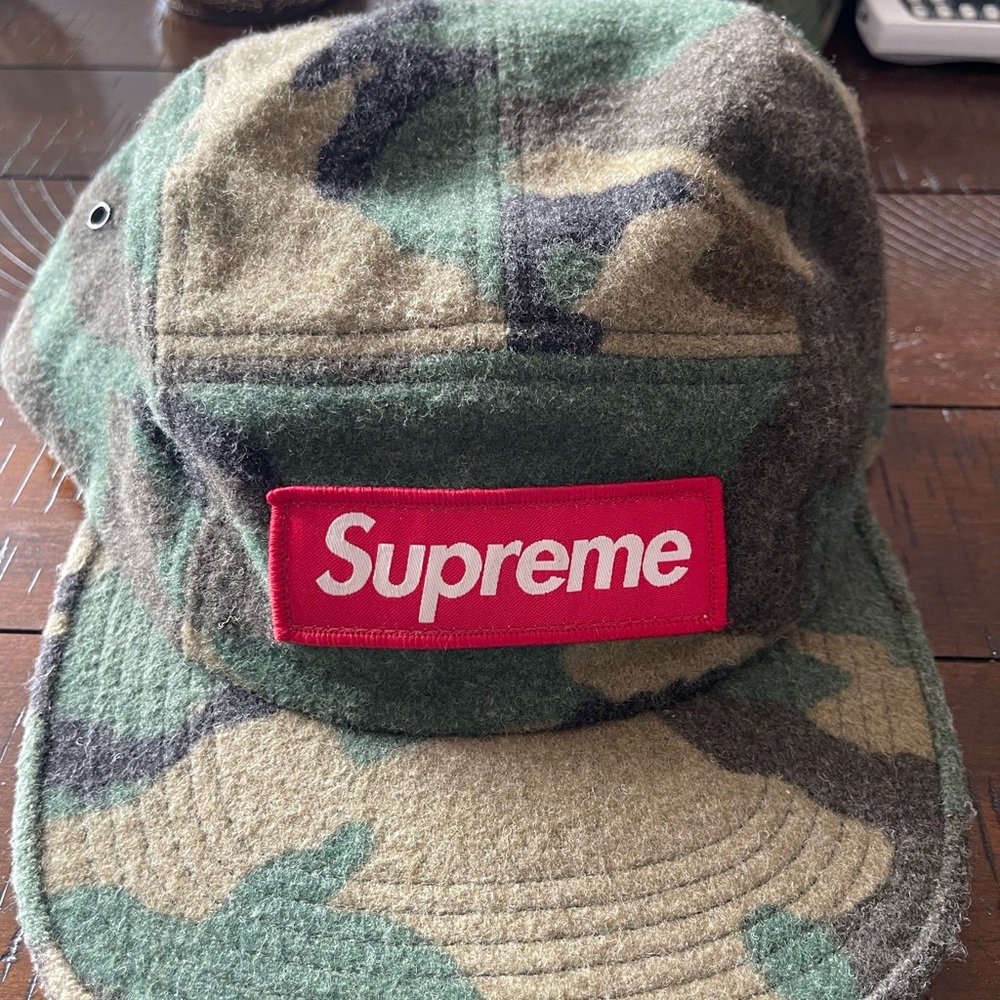 Supreme Camo wool camp hat